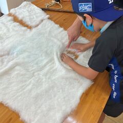 親子で綿入れ教室の画像