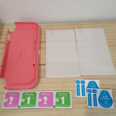 【新品】Switch Lite スイッチライト 保護ケース ピンク ガラスフィルムの画像