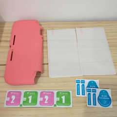 【新品】Switch Lite スイッチライト 保護ケース ピンク ガラスフィルムの画像