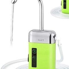 【無料】アウトドアポンプ 充電式 ウォーターポンプ エアーポンプ 給水ポンプ LEDライト付き センサー感知スイッチ付き 電動式 一体化 新型 簡易式水栓 水などのくみ上げ・排水に！ 釣り/水槽/活かし輸送などに CT117の画像