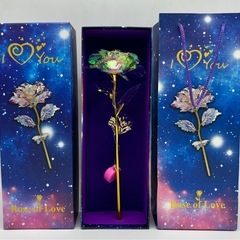 未使用◆ROSE OF LOVE◆バラ一輪◆造花◆光る