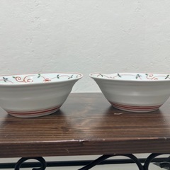 【早期処分値下げ】花唐草　輪花渕漬物鉢　器　食器　小皿２点セットの画像