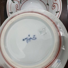 【早期処分値下げ】花唐草　輪花渕漬物鉢　器　食器　小皿２点セットの画像