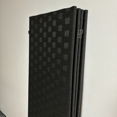 ぼん家具 パーテーション 4連 高さ174cm 折りたたみ 黒 ブラックの画像