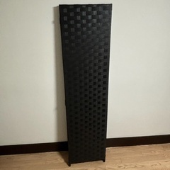 ぼん家具 パーテーション 4連 高さ174cm 折りたたみ 黒 ブラックの画像