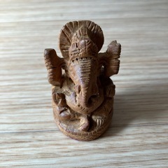 インド土産　ガネーシャ　木彫り　置き物