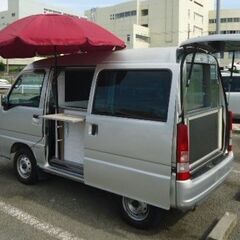 キッチンカー　移動販売車　総額60万円　22年スバル・サンバー オートマ、フル装備　カーナビ　車検2年、諸費用0円　クレープ・カフェ開業の画像