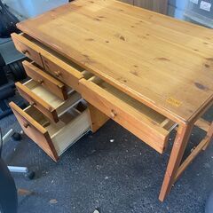 リサイクルショップどりーむ荒田店 No12805 デスク　シンプル　袖机付き♪の画像