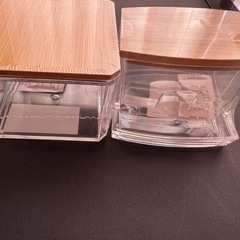 【未開封・未使用】竹製フタ付き小物いれ2個セット ニトリ 