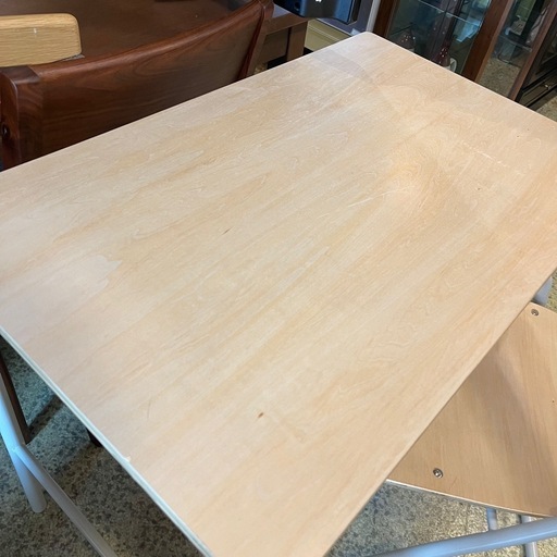 《売約済》【武蔵小山店】 無印　Muji　無印良品 ナチュラル 壁面収納 北欧　折りたたみ　折り畳み　デスク　チェア　机　テーブル　イス　椅子　セット　スチール　パイプ　スチールパイプ