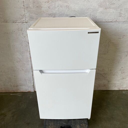 【YAMADA】 ヤマダ 2ドア 冷凍冷蔵庫 容量87L 冷凍室26L 冷蔵庫61L YRZ-C09H 2021年製 J0213