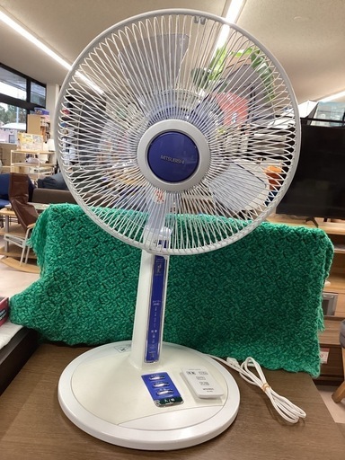 美原店　リモコン　タイマー付き 扇風機 MITSUBISHI 2008年製 R30-RJ 5枚羽根 ホワイト リビング扇 三菱 ミツビシ