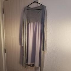 コットンとシアー素材がドッキングしたロングカーディガン　夏の日焼けや冷房対策にもの画像
