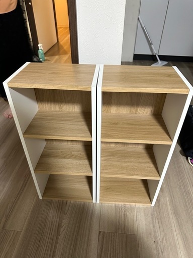 白ウッド棚2個セット極美品