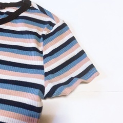 マルチカラー ボーダーTシャツの画像