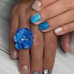 カーネーションの花レジンリングの画像