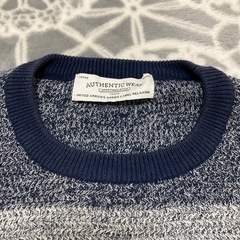 【ユナイテッドアローズ】サマーニット メンズ ボーダー 青の画像