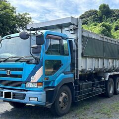 日産ビックサム、10t深ダンプ、最大積載量10500㎏、KL-CD48E、平成16年、MT7速、走行18万7千、軽油、GE13、車検令和7年7月、福岡発の画像