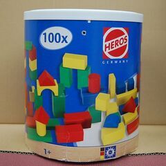 HEROS 積み木 100ピース 4色 ドイツ製 筒入り ブロック 知育玩具 おもちゃ 札幌市 清田区 平岡の画像