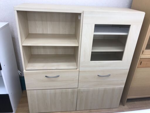 ★ジモティ割あり★  収納棚 ナチュラル H129×W120×D40 クリーニング済み KJ5768