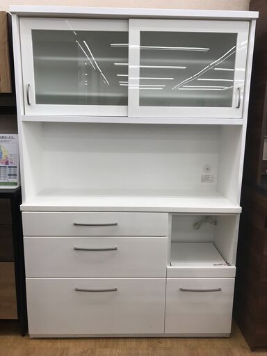 ★ジモティ割あり★ ニトリ 食器棚 ホワイト H181×W120×D40 クリーニング済み KJ5769