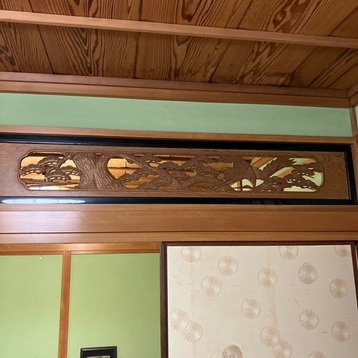 欄間　和室　鶴　松