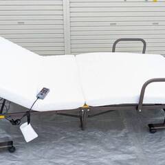アイリスオーヤマ 折りたたみ電動 リクライニングベッド 2022年製 OTB-BDH リモコン操作でかんたん マットレス 折り畳み