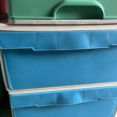 ブルー衣装ケース　引き出し収納　2個