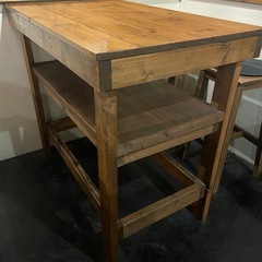 【ありがとうございました】◆大工さんが作った頑丈なハイテーブル◆