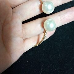 ラインストーンフェイクパールブレスレット　ほぼ未使用の画像