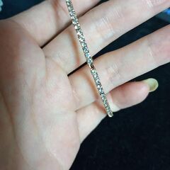 ラインストーンフェイクパールブレスレット　ほぼ未使用の画像