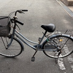 自転車　26インチ　水色　鍵あり、カゴあり