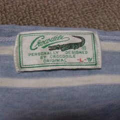クロコダイル ブルー系 ボーダー Tシャツ （Lサイズ）お譲りします。の画像