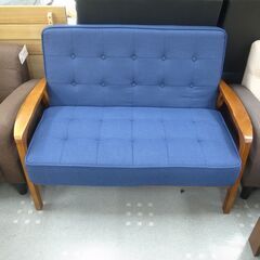 2人掛けソファ 座面ブルー【モノ市場半田店】158