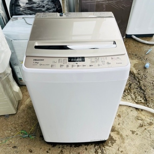 【‼️ファミリーサイズ‼️】全自動洗濯機ホワイト7.5kg