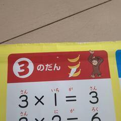 おさるのジョージ🐵お風呂でかけざん九九ひょうの画像