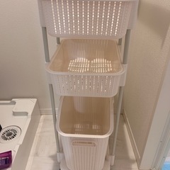 WEIMALL ランドリーバスケット 3段 スリム キャスター付き の画像