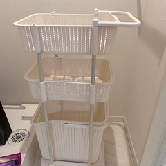 WEIMALL ランドリーバスケット 3段 スリム キャスター付き 