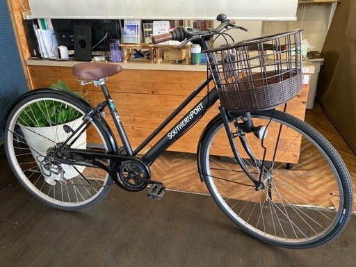 【後輪タイヤ・チューブ新品！】 LEDダイナモ　6段変速　27インチ自転車　マットブラック