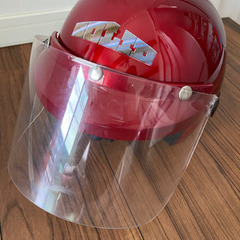 バイク　ジェットヘルメット　赤色