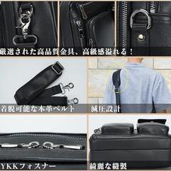 ショルダーバッグ メンズ 本革 一流革職人が作る 人気 斜めがけ メッセンジャーバッグ レザー ipad対応 軽量 防水の画像