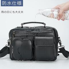 ショルダーバッグ メンズ 本革 一流革職人が作る 人気 斜めがけ メッセンジャーバッグ レザー ipad対応 軽量 防水の画像