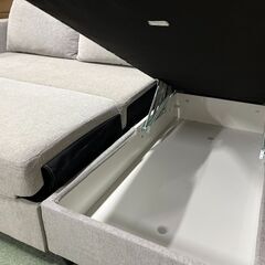 NITORI ニトリ ノアーク 3人掛 カウチソファ トリプルソファ ファブリック グレー 収納付 幅220cm×奥行140cm×高さ66cm 