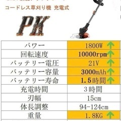 【未使用】草刈機 バッテリー充電式 PSE認証 折りたたみ式 コードレス 軽量　の画像
