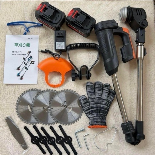 【未使用】草刈機 バッテリー充電式 PSE認証 折りたたみ式 コードレス 軽量