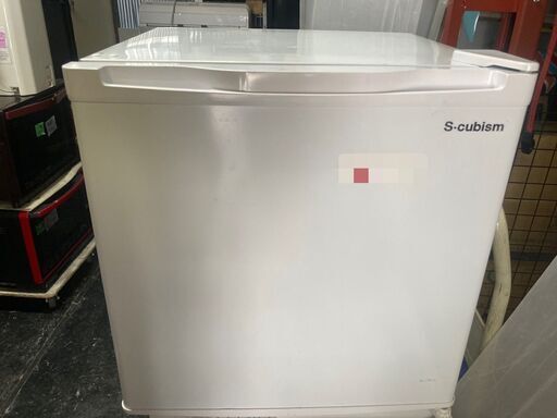 ☆中古￥5,800！A-Stage　46㍑1ドア冷蔵庫　家電　R-46WH型　2019年製　幅47㎝ｘ奥行45㎝ｘ高さ50㎝　【BG211】