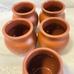 陶器のミニ壺5個・小物入れや植物にの画像