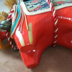 【縁起物】あかべこ　大ぶり　福島県　会津　百萬両箱　AKABEKOの画像