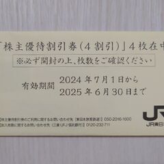 【商談中】ＪＲ東日本株主優待割引券　４枚セット