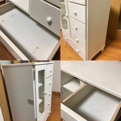 ホワイト キャビネット 脚付きの画像